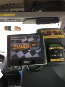 TV in taxi