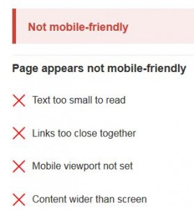 Google not mobile-friendly