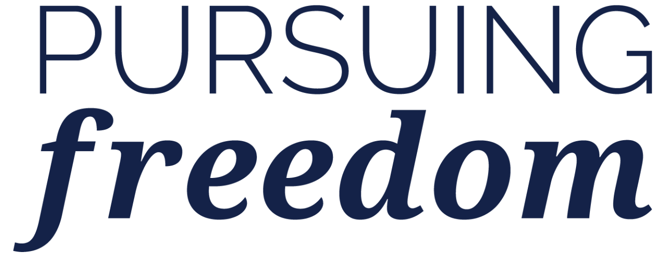 Pursuing Freedom Logo White Background